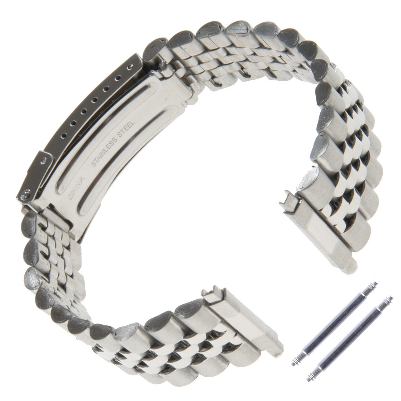 Unisex Non-Expansion 18-26mm Extra-Long Stainless Steel Watch Band 1542