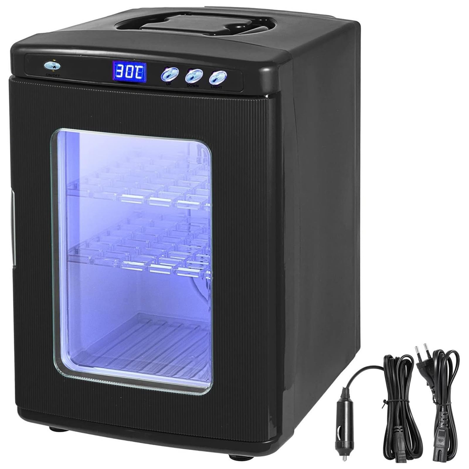 Inkubator 25 L Inkubator Do Jaj Gadów 5-60 ℃ Inkubator Inkubatory Z Wyświetlaczem LED Automatyczny Klujnik Laboratoryjny Grzejnik Chłodzący 220V Do Jaj Wylęgowych Czarny Inkubator