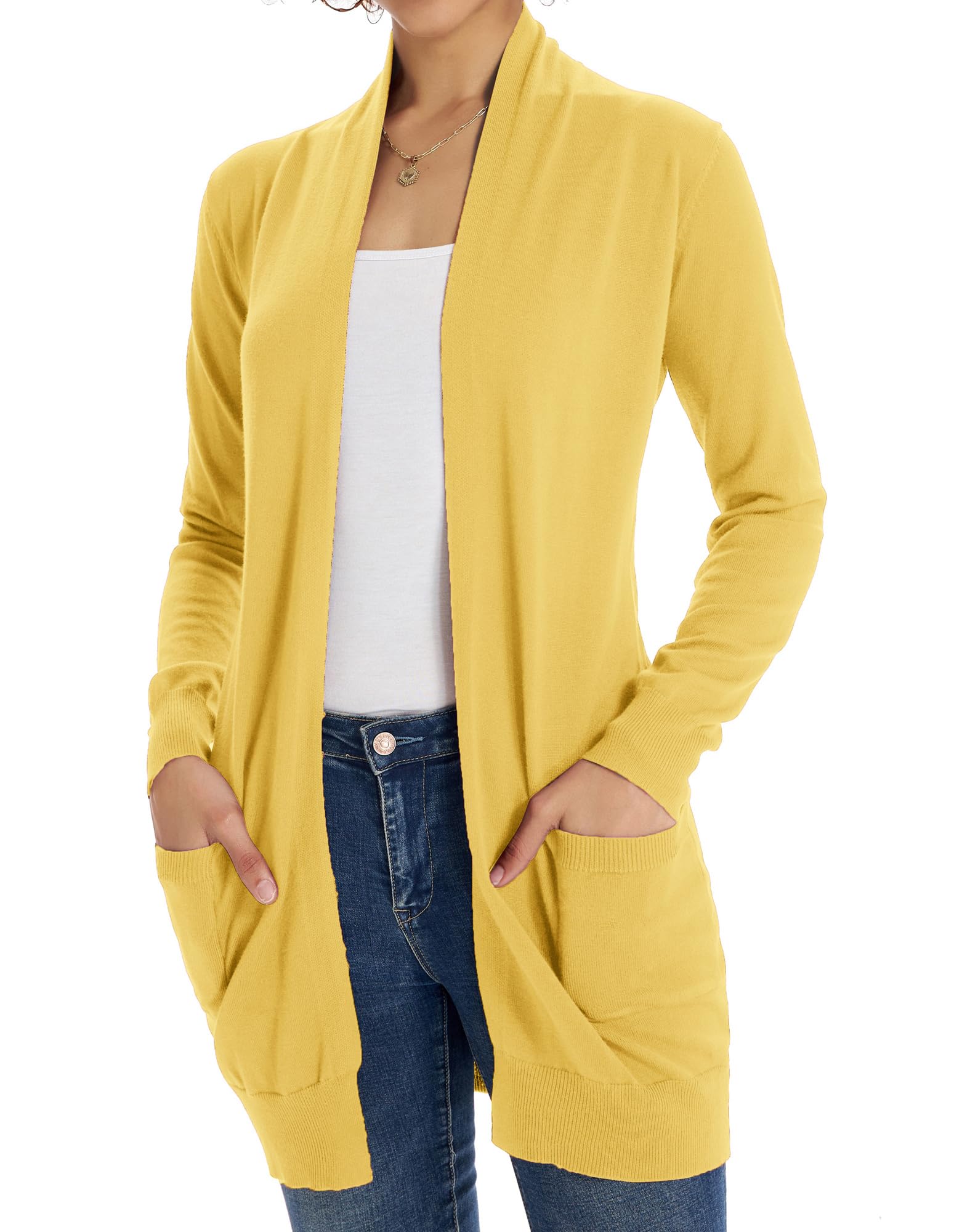 GRACE KARIN Women Lightweight Cardigan Sweaters with Pocket Long Sleeve Shrugs