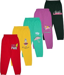 KYDA KIDS® 100% Cotton Printed Track Pant for Baby Girls (Pack of 5) Price In India
