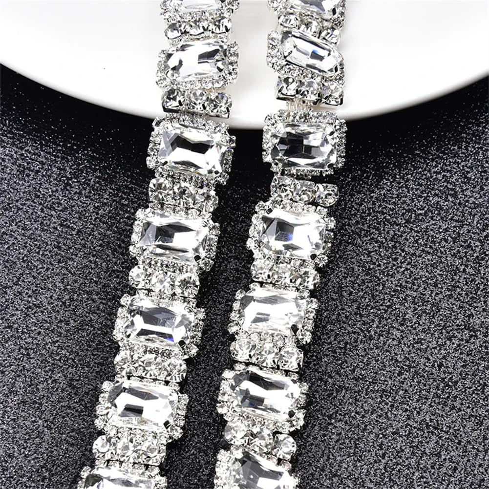 Chaîne rectangulaire en strass de 1,8 cm de large pour customiser les robes de soirée