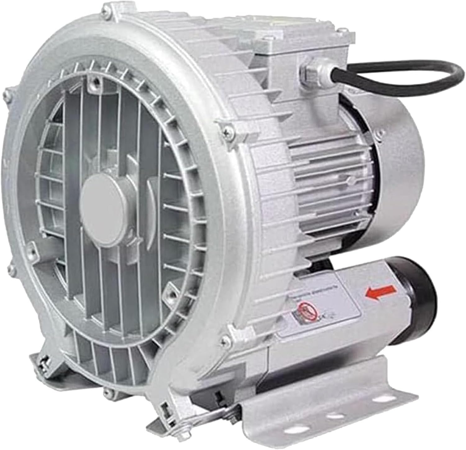 High-Pressure Regenerative Vortex Blower, 180W Aluminum Alloy Industrial Vacuum Pump for Air Blowing & Sewage Aeration, Efficient Suction & Blowing Solution, Silver Finish