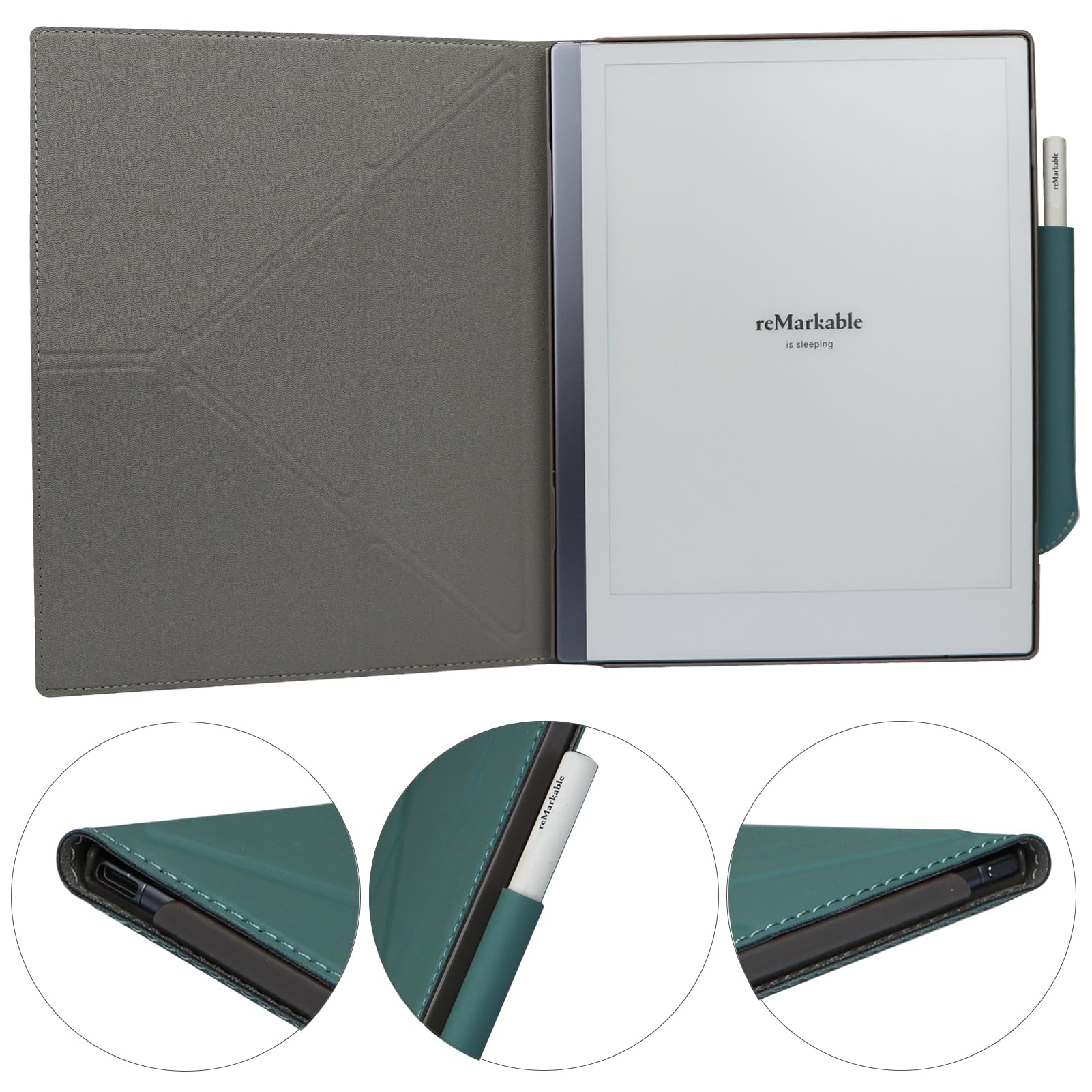KuRoKo Custodia per tablet Remarkable 2, custodia protettiva sottile e leggera con supporto posteriore rigido con portapenne, per tablet Remarkable 2 Paper da 10,3 rilasciato nel 2020, nero