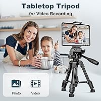 Vista 6 de JOILCAN Mini Tripod for Camera, 25" Tabletop Camera Tripod, Portable Travel Tripod with Phone/Tablet Holder, Lightweight Aluminum Tripods for DSLR