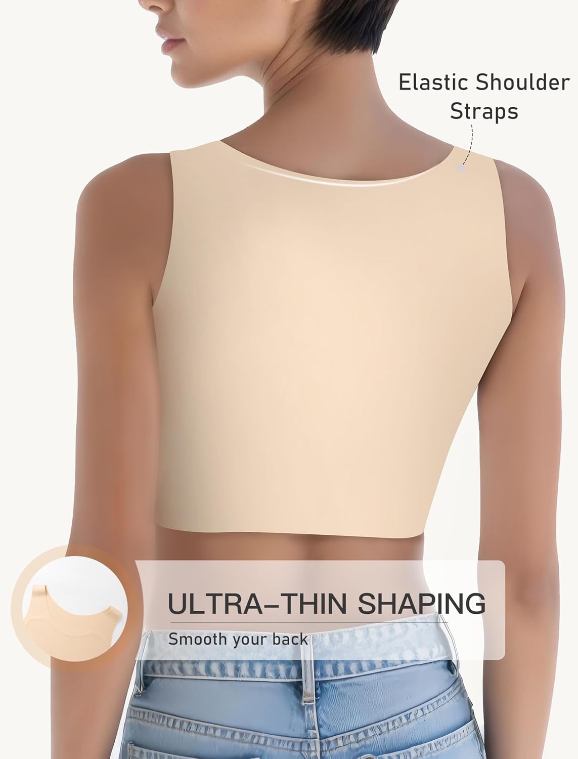 XUJI Seamless Chest Binder Women FTM Transgender Invisible Binder Sport Comfortable Swim Bra Pullover Tank Top - Image 2