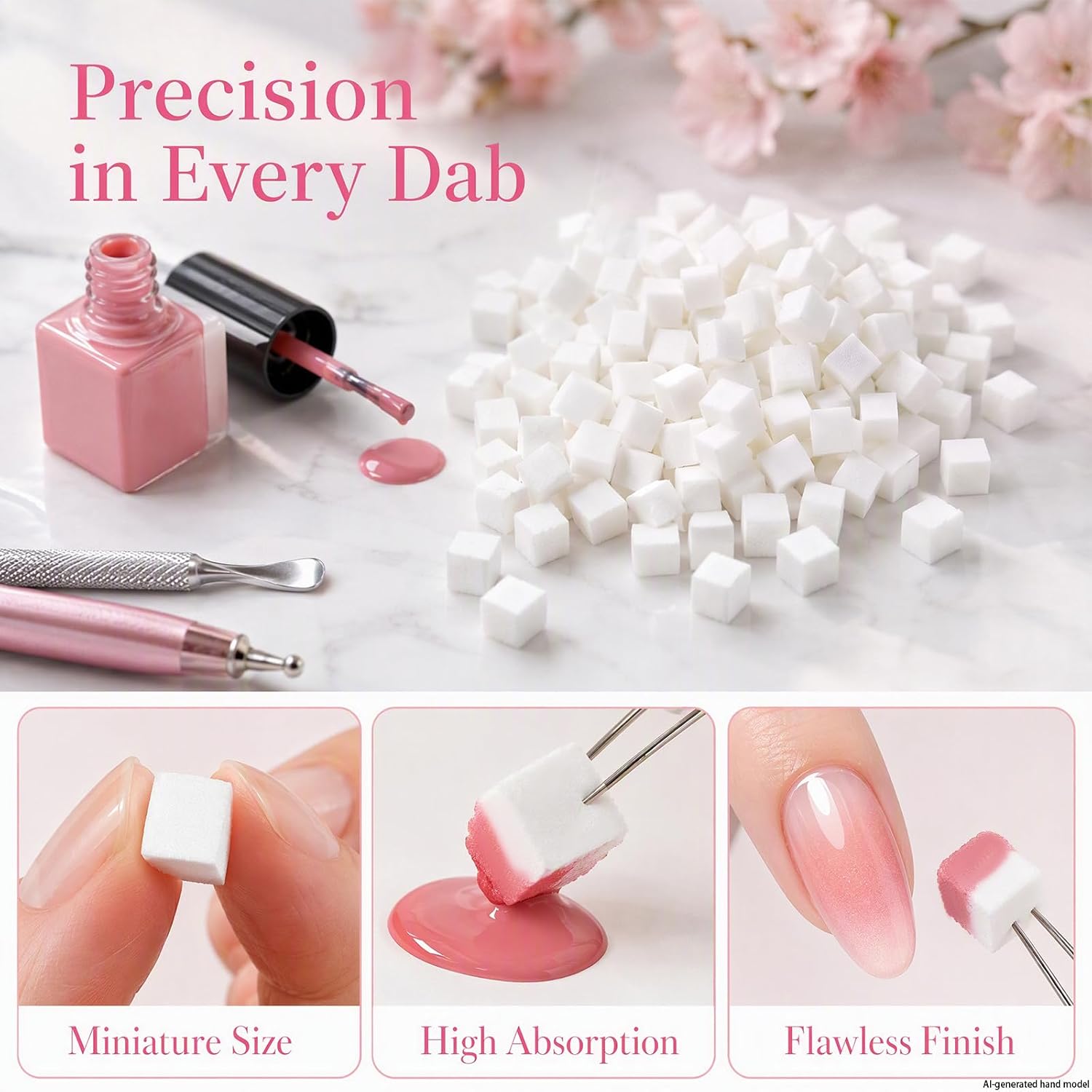 400 Count Mini Nail Sponges for Ombre and Gradient Nail Art