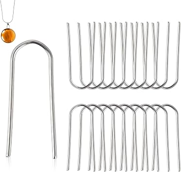200PCS High Temperature Nichrome Wire Jump Rings, U Shaped Hanger Hooks, High Fire Wire for Ceramic Ornament, Kiln Glass Fusing Porcelain Stoneware Jewelry Making Pendant Keychain