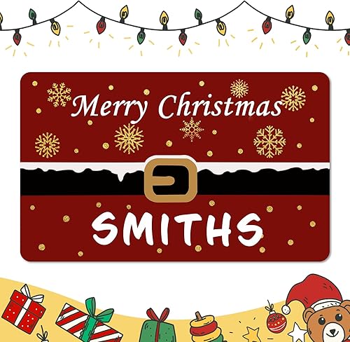 Tapete personalizado de bienvenida de Navidad para entrada al aire libre con nombre, tapete de puerta de Navidad personalizado para Navidad, tapete disponible en Yaxa Colombia