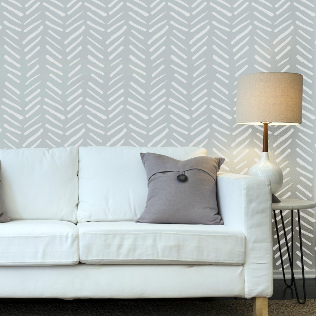 Wall Herringbone Simple Allover Stencil Scandinavian Stencil Pattern for DIY Projects