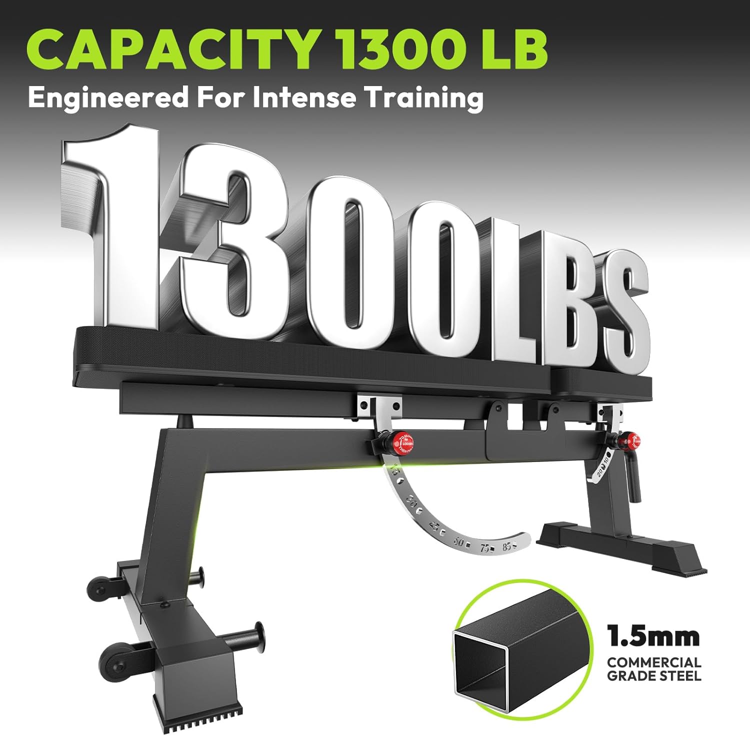 HANDBODE Adjustable Weight Bench for Full Body Workout, 1300 LBS Weight Capacity Bench Press Bench of Home Gym Strength Training, Incline Upright Flat Utility Workout Bench with Fast Adjustment