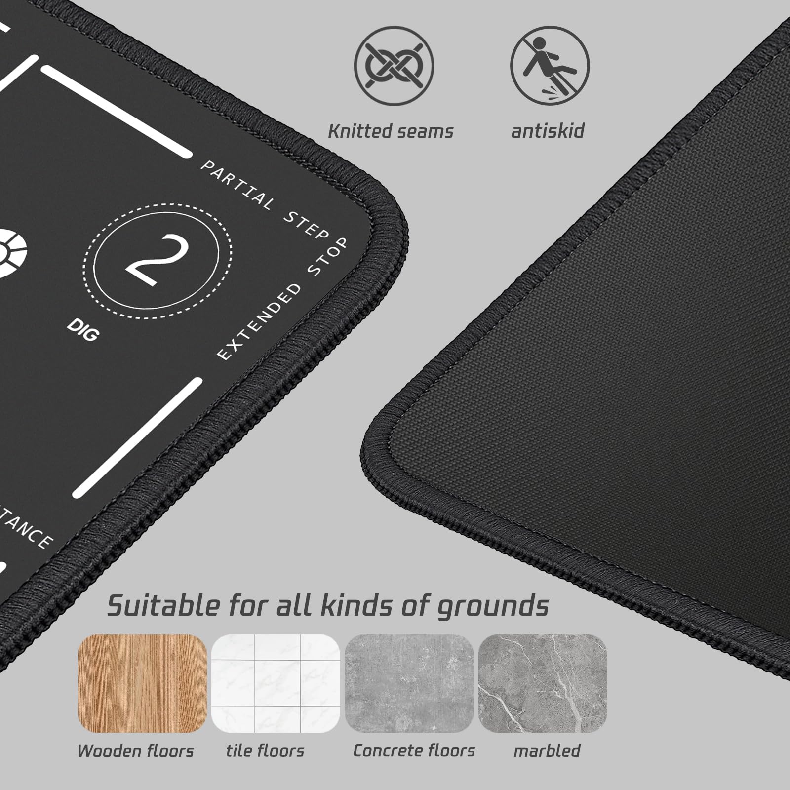 Portable Basketball Footwork Training Mat, Agility Footstep Training Mat, Basketball Pads for Training All Levels, Non-Slip Silent Equipment for All Ages to Improve Speed, Strength and Coordination