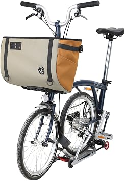 Rhinowalk Bike Basket Bag for Brompton Folding Bike, 17L / 24L Waterproof Bike Carrier with Quick Release Mount, Laptop Pocket & Pet Friendly Bicycle Basket