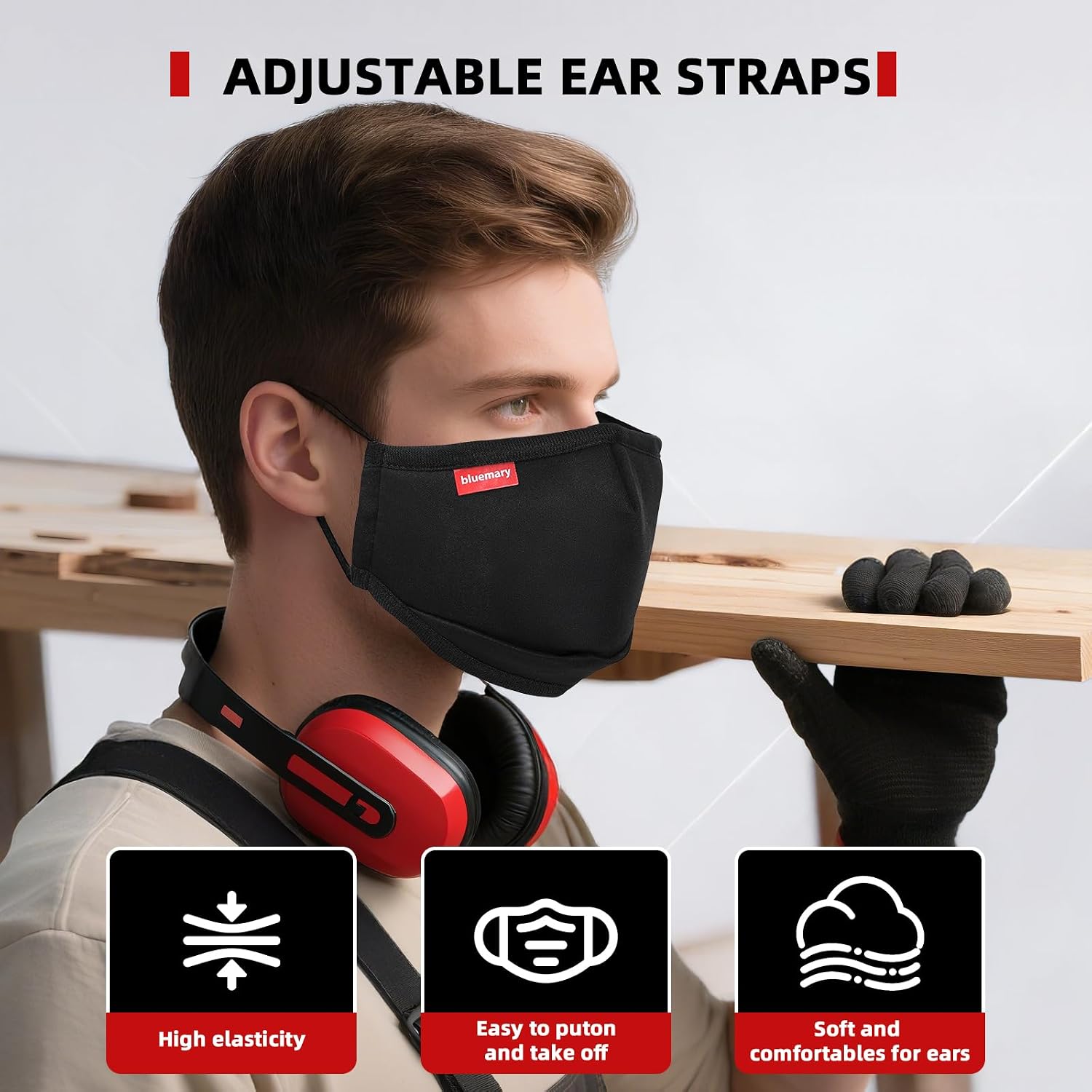 Cloth Mouth Mask, 6 Pack Anti Dust Pollution Mask with 12 Pcs Activated Carbon Filter Insert Fashion Cotton Face Protection Washable and Reusable Dust Cover for Men Women