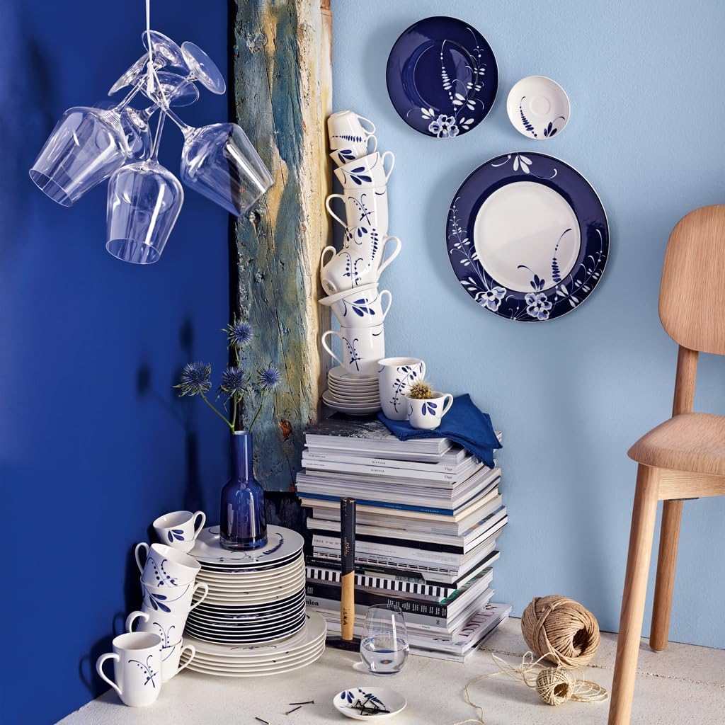 Villeroy & Boch Old Luxembourg Brindille Buffet Plate, 11.75 in, Premium Porcelain, White/Blue