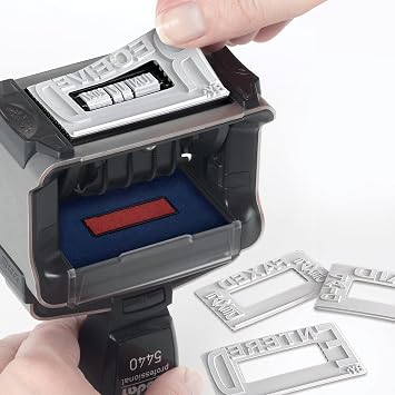 Trodat Professional Date Stamp 5440L Self Inking with English Message Options Red and Blue Impression