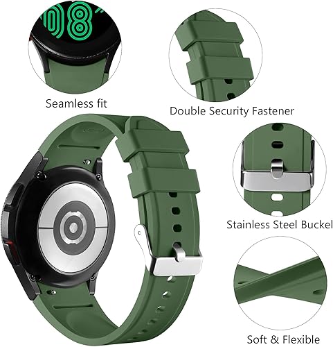 Miniatura 2 de Lerobo - Correa sin huecos compatible con Samsung Galaxy Watch 7 5 4 6 (44mm 40mm), Watch 5 Pro (45mm), 4 Classic (46mm 42mm) - Pulsera deportiva de