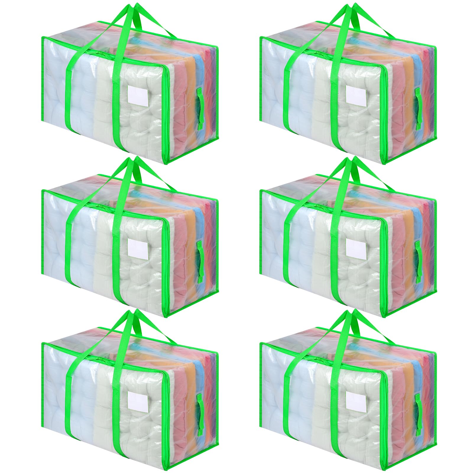 Sac de rangement couette solide Dntorx lot de 6 sacs de 105L zippés