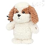 Hopearl Talking Cockapoo Singing Puppy Repeats What You Say Dog Walking Electric Interactive Animated Toy Speaking Plush Buddy Gift for Toddlers, 9\'\'