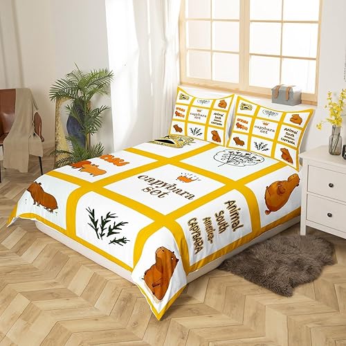 Miniatura 3 de Erosebridal Juego de funda de edredón de Capibara para niños pequeños, juego de ropa de cama para niños recién nacidos, funda de edredón de animales