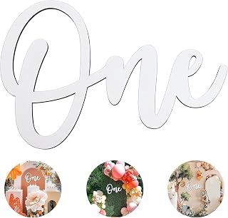 Wooden One Sign for First Birthday Decorations, Wooden Cutout White Letter One Photo Prop for 1st Birthday Party Banner Wall Décor Backdrop