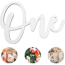 Wooden One Sign for First Birthday Decorations, Wooden Cutout White Letter One Photo Prop for 1st Birthday Party Banner Wall Decor Backdrop