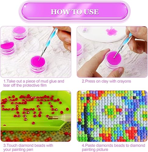 Miniatura 6 de Paquete de 10 contenedores de almacenamiento de cera de pintura de diamante con pegamento arcilla pegamento de arte de diamante para accesorios de