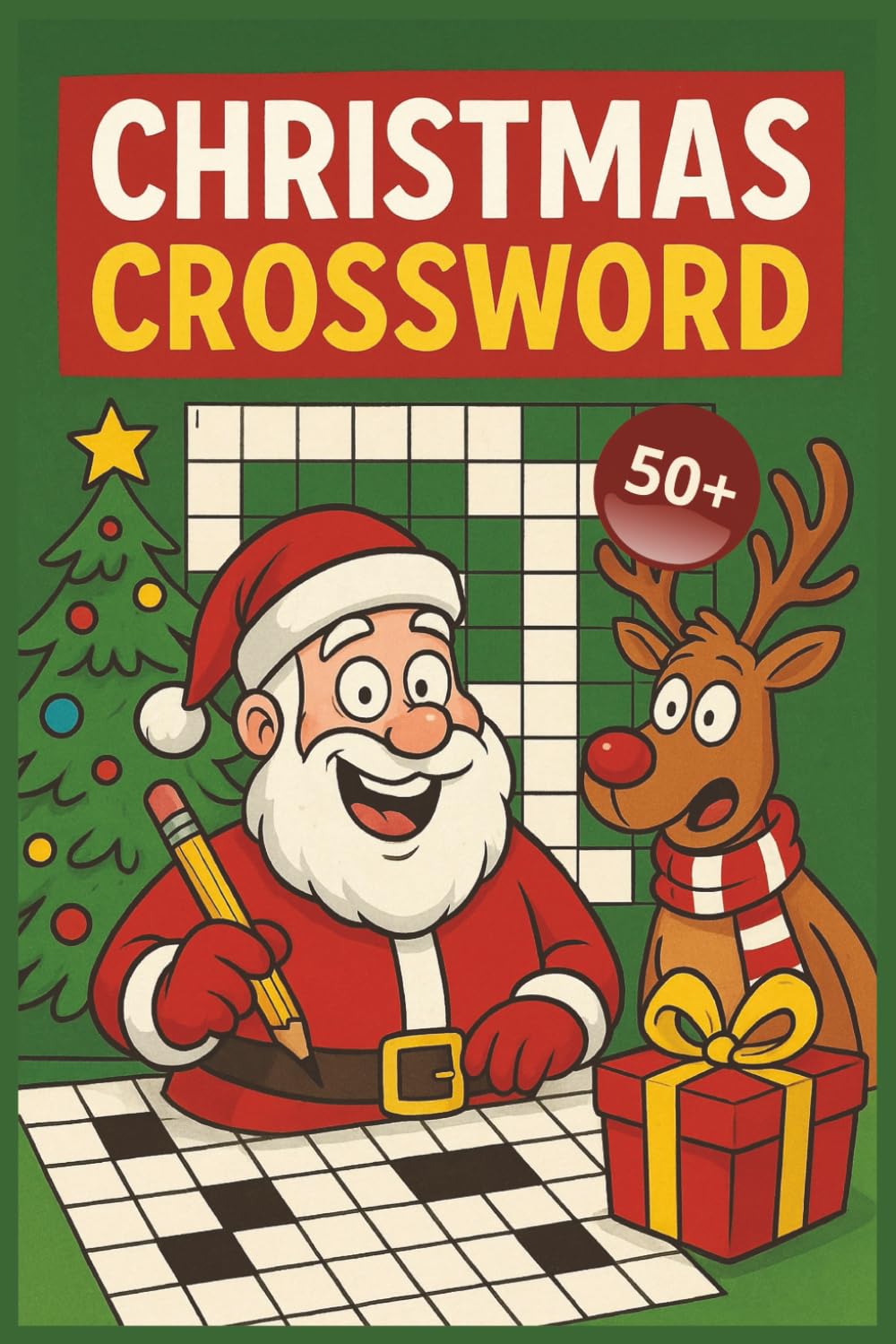 Christmas Crossword Puzzle Book: With Easy to Read Print | 6x9 inches, 122 pages | Gift for Vacations, Holidays, and Relaxing Times
