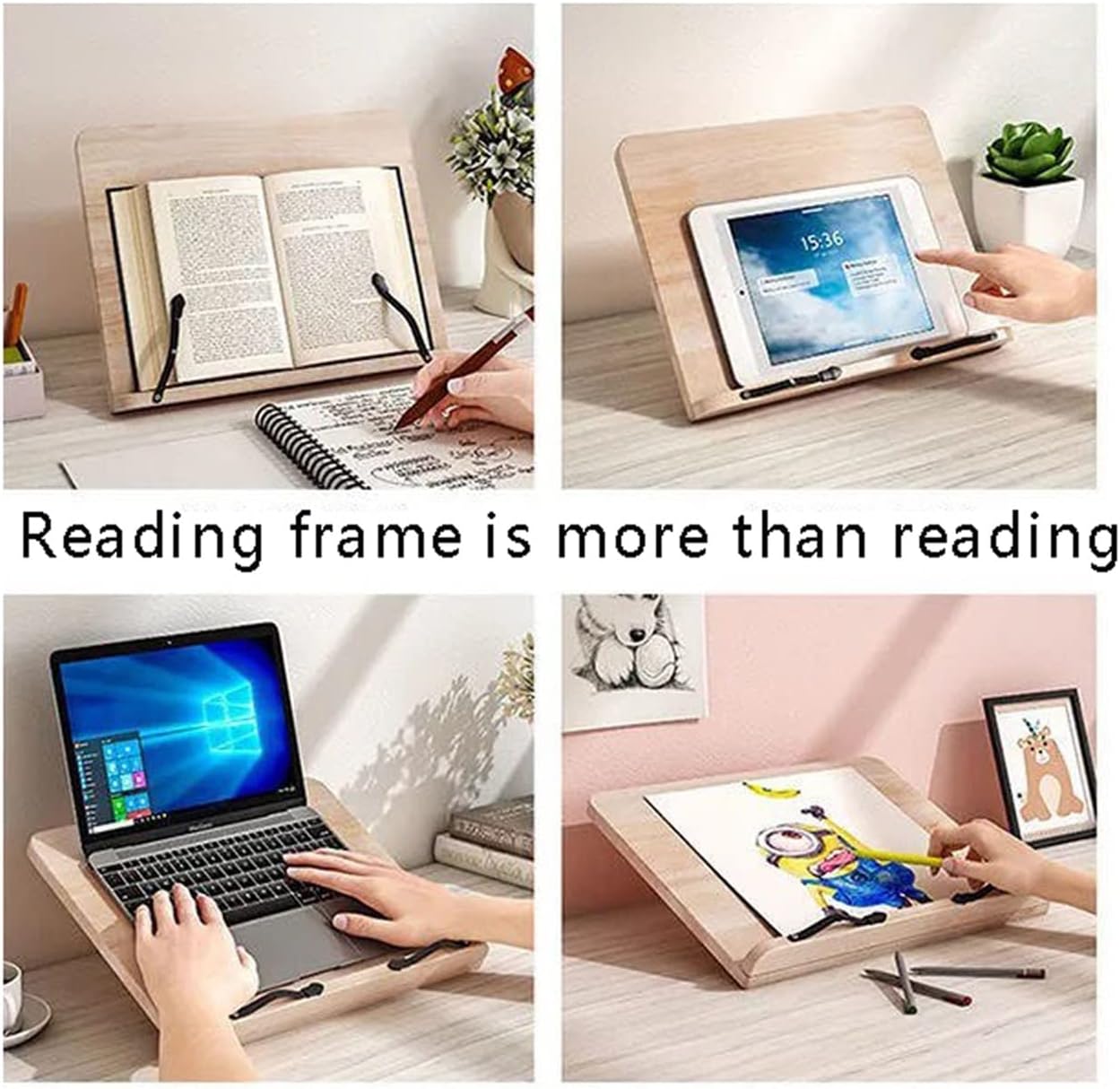 Book Stands and Holders for Reading Desk Book Stand Reading Rest Book Holder Adjustable Cookbook Documents Holder Portable Sturdy Bookstands for Kitchen and Office