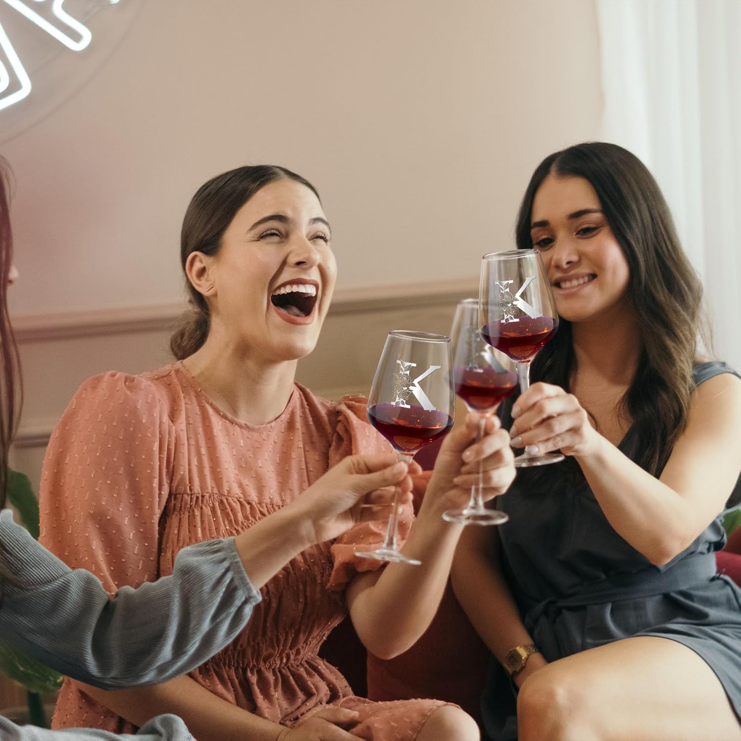 Monogrammed Wine Glass Gifts for Women, Personalized A-Z Wine Glass, Custom Gifts for Women, Unique Birthday Valentines Day Mothers Day Gift for Her, Mom, Wife, Friends - Image 6