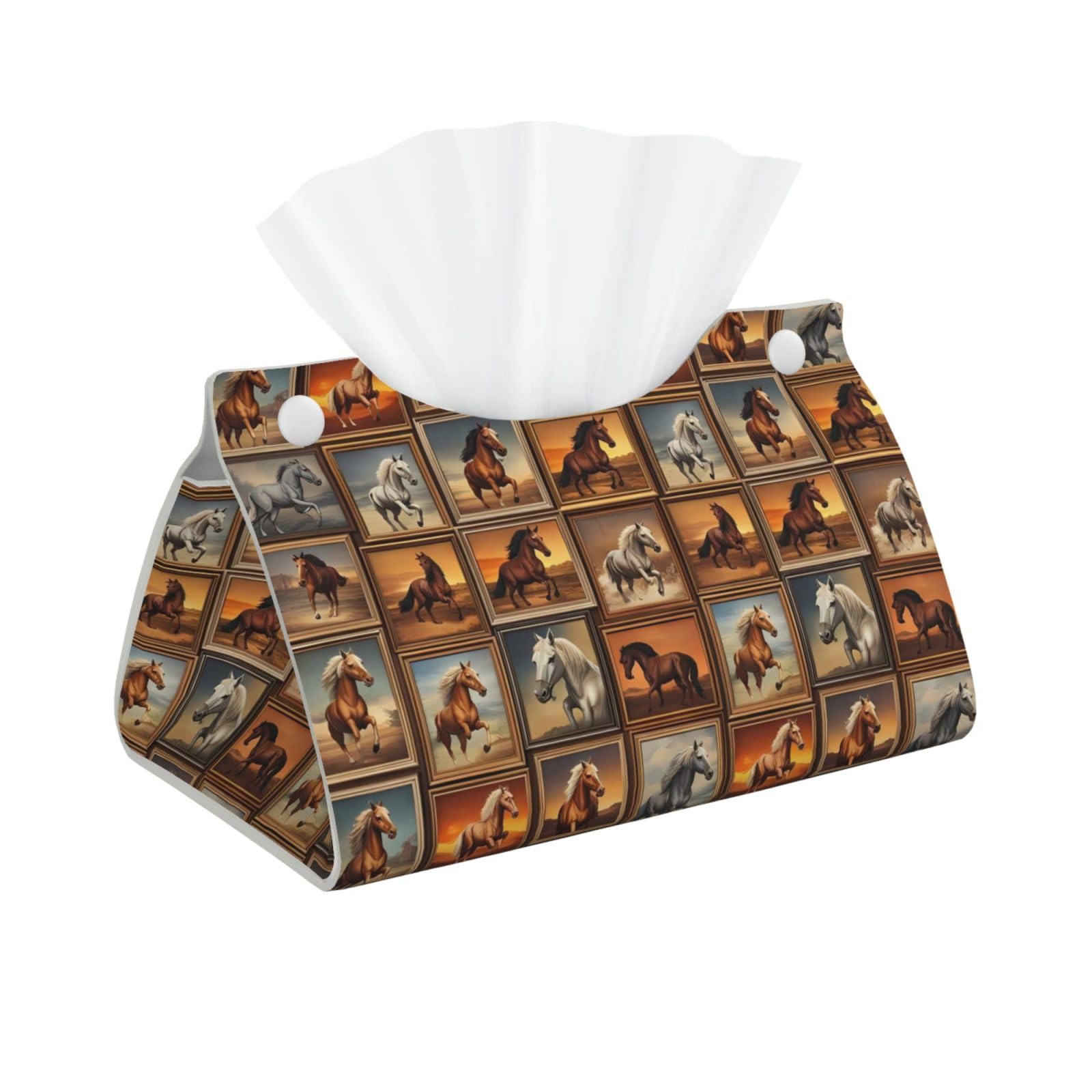 Horse Lover Horses Print Long Tissue Box Cover Holder Home Decor Aesthetic 7.87'' x 5.12'' x 0.98''