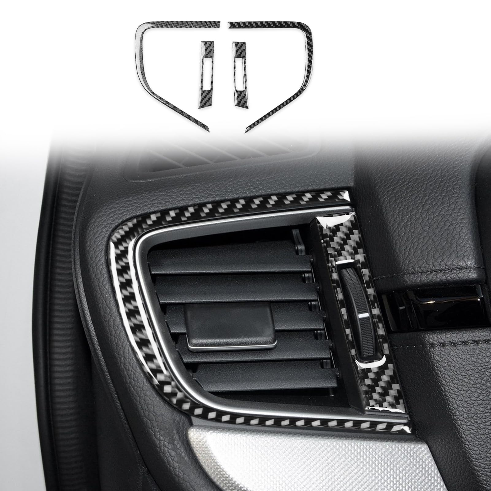 Real Premium Carbon Fiber Compatible with Honda CRV 2017 2018 2019 2020 2021 Accessories Car Side air Conditioning Vents Cover Sticker Decal Auto Interior Trim