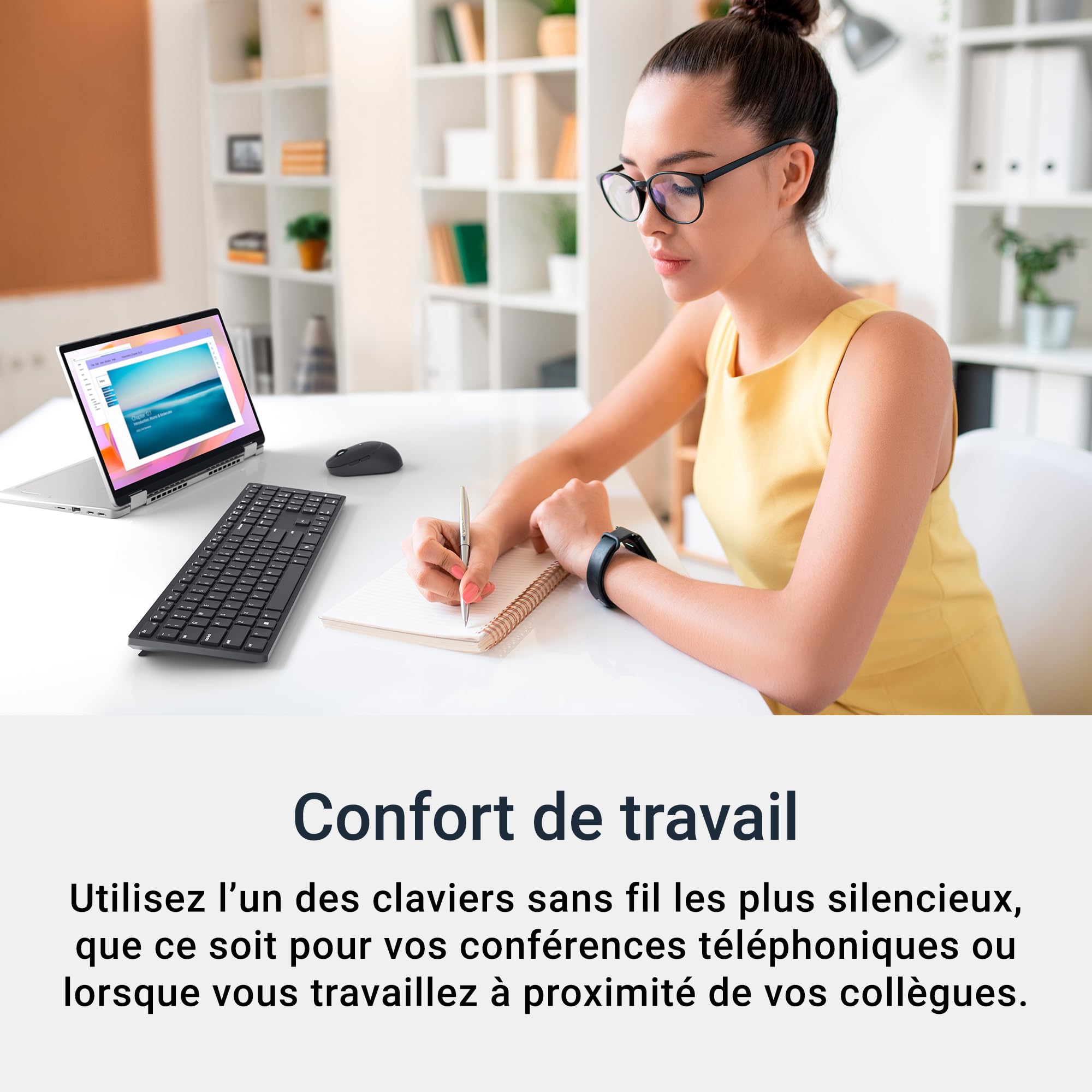 Clavier Dell Pro KB500 – sans Fil, AZERTY Français, 2.4 GHz, 12 Touches Programmables, Pavé Numérique, Autonomie 36 Mois, Clavier Silencieux, Sécurité AES 128 Bits, Noir