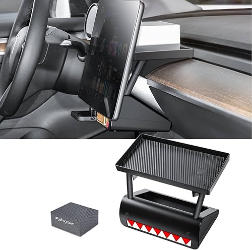 CASAY Bandeja organizadora de consola central modelo 2023 modelo 3 modelo Y bandeja organizadora magnética oculta debajo de la pantalla para Tesla