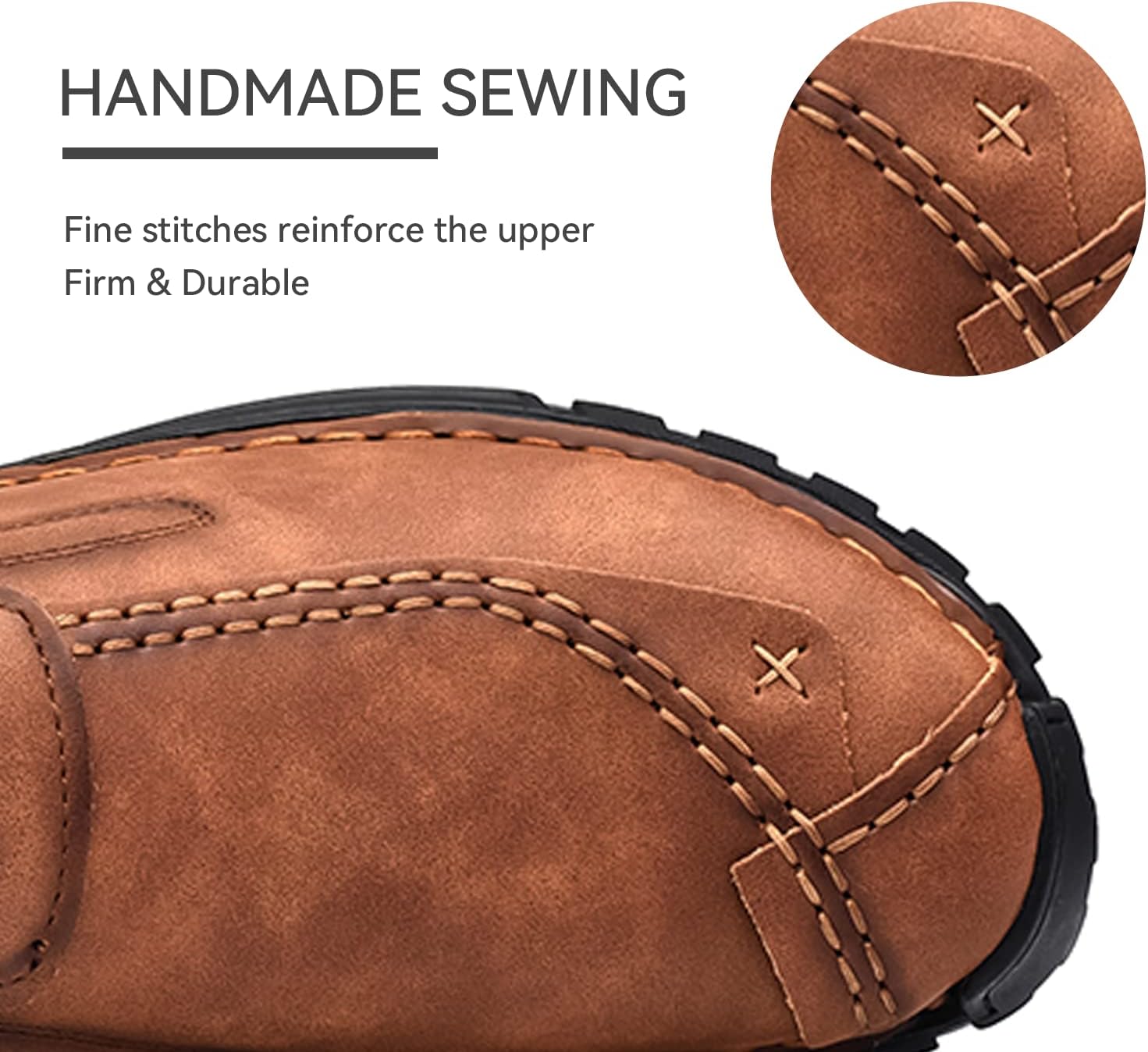 Men's Leather Shoes Casual Loafers Slip on Comfortable Walking Driving Shoes for Men - Image 4