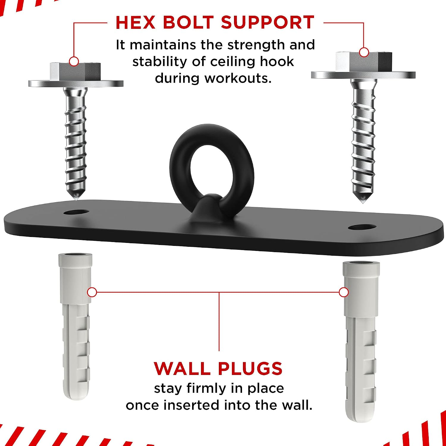 RDX Boxing Punch Bag Iron Ceiling Hook Mount Heavy Duty MMA Training Hanger, Black