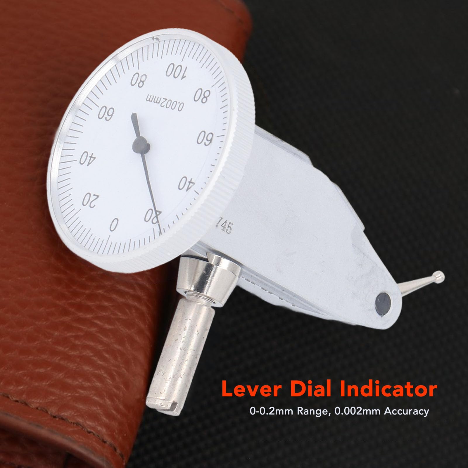 Indicador de Dial Indicador de Prueba de Dial Kit de Herramientas de Medición de Precisión Rango de 0 a 0,2 Mm Precisión de 0,002 Mm