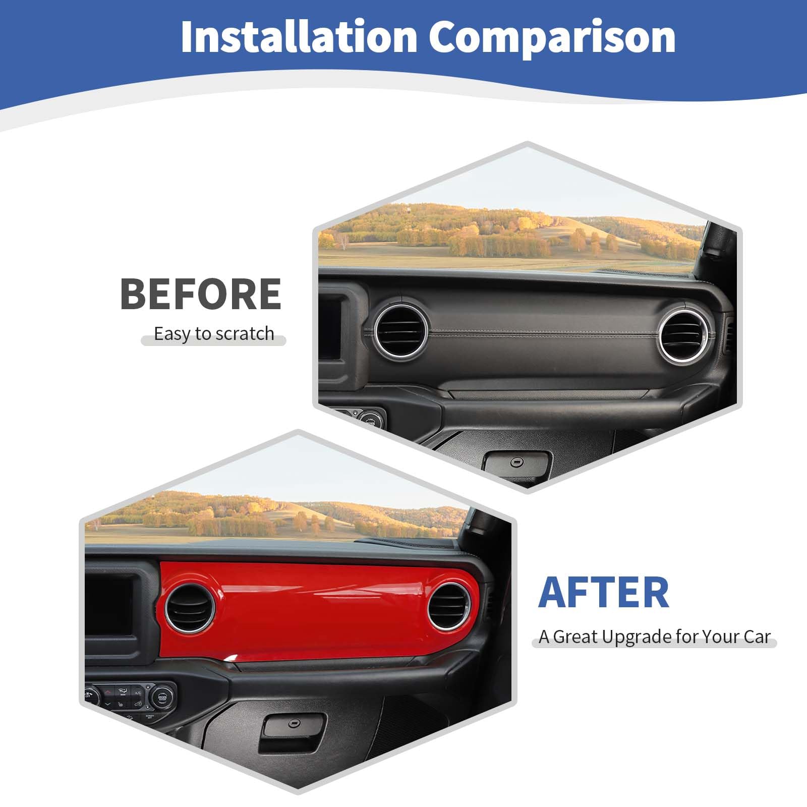 Amazon.com: RT-TCZ for Wrangler JL Dash Trim Cover Red, Gear Shift