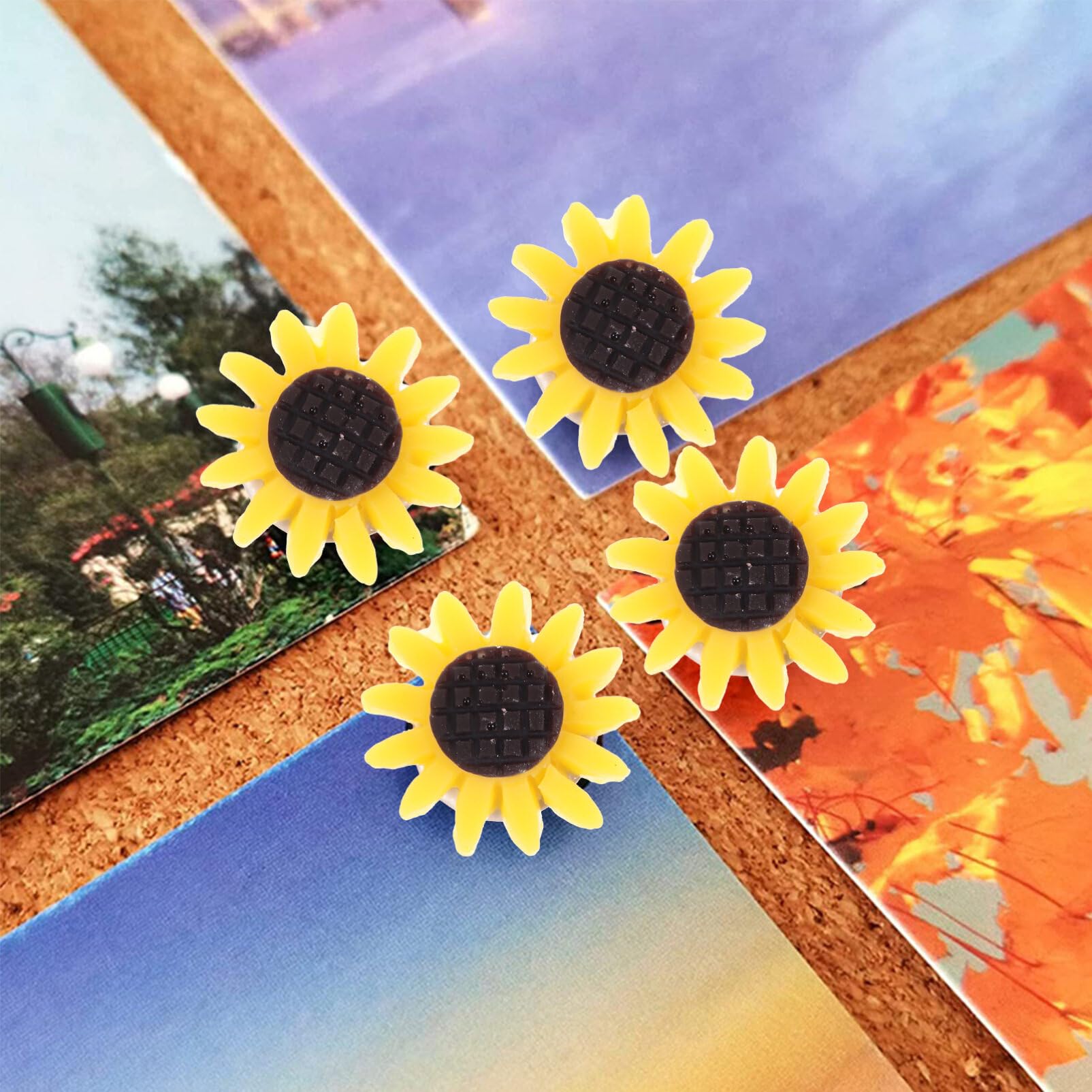 CAIRIAC 30 Pcs Bee & Sunflower Push Pins - Decorative Thumbtacks For Bulletin Board, Office, Classroom - View #6