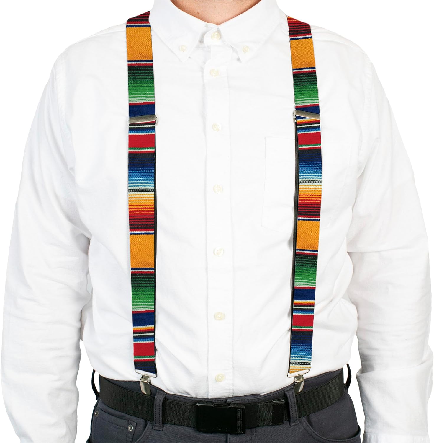 Buckle-Down Suspenders, Zarape Vertical Multi Color Stripe