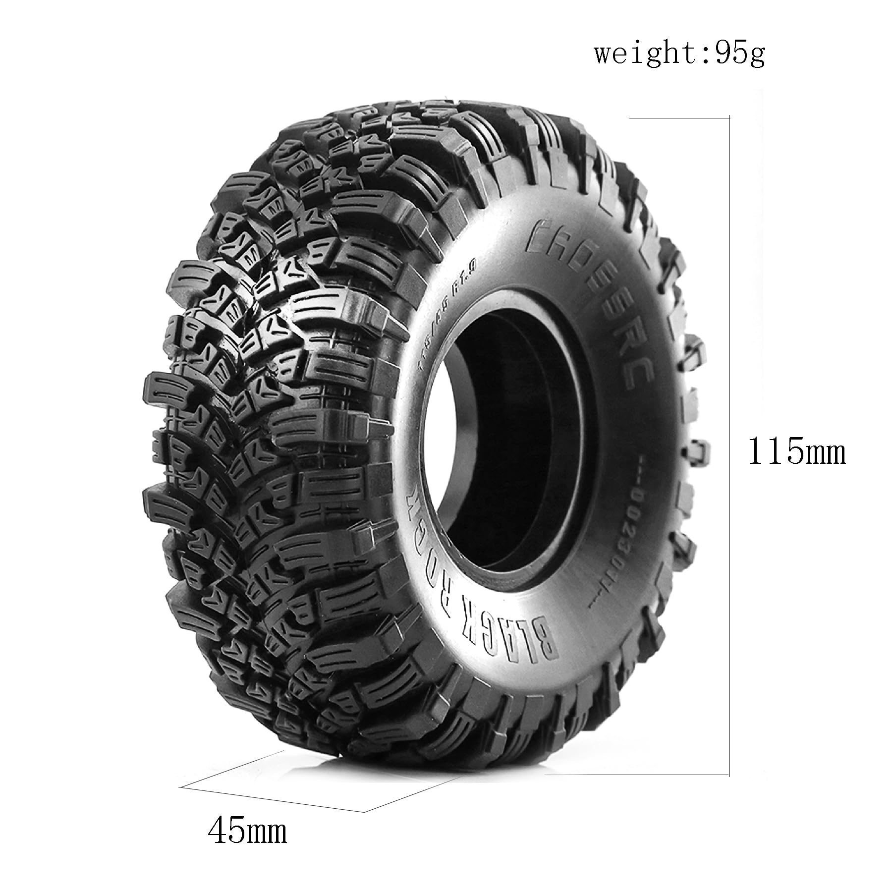 WLYEJEA 1.9inch RC Mud Slingers Tires 115 * 45mm RC Super Soft Sticky Crawler Tyres Set Fit for 1/10 RC Crawler Car TRAXXAS TRX4 TRX6 AXIAL SCX10 D90 Redcat Gen8(4PCS)