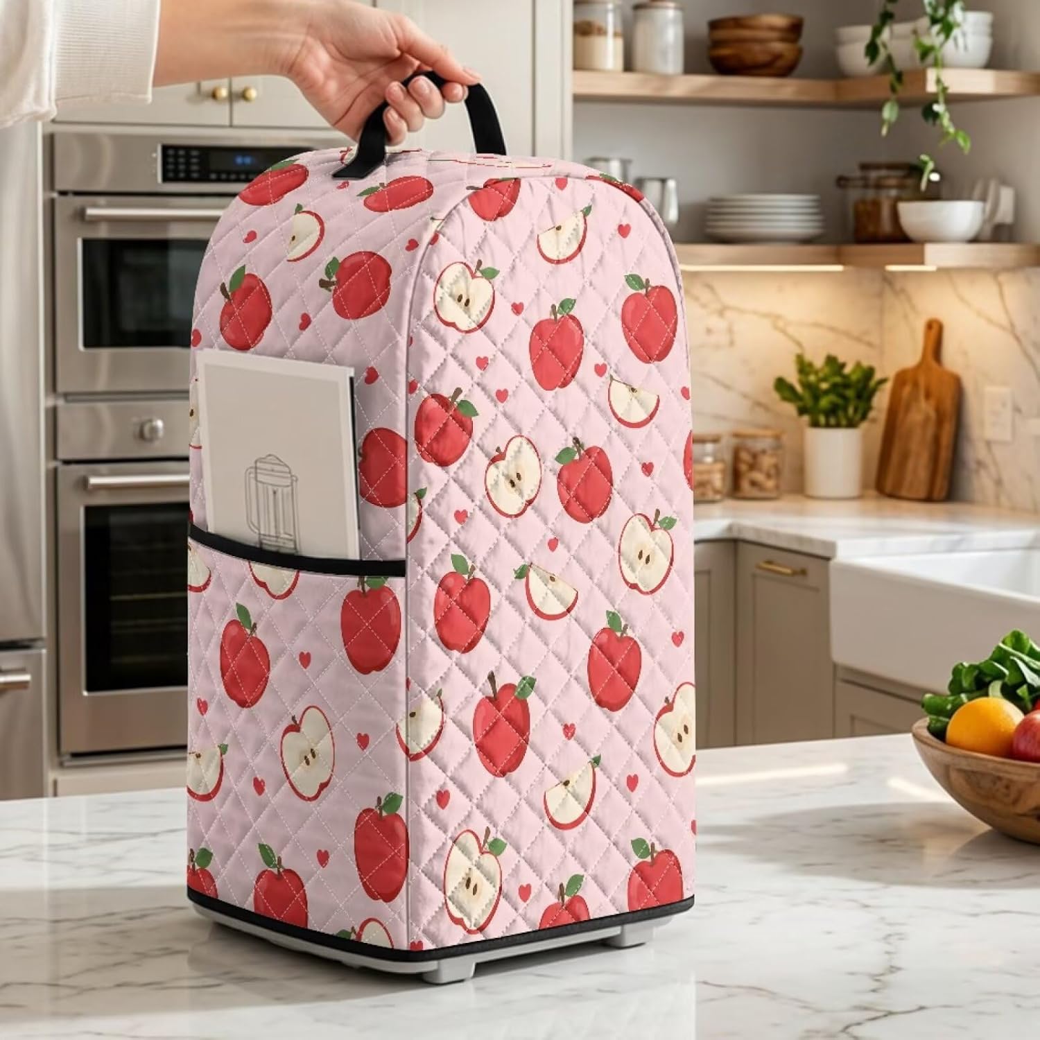 Talayituse Cute Pink Apple Print Washable Blender Cover with Pockets image 4