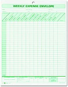TOPS 1242 Weekly Expense Envelope, 8-1/2 X 11, 20 Envelopes Per Pack ...