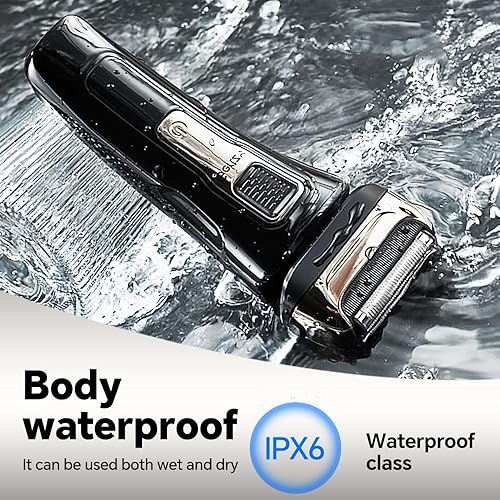 Miniatura 5 de Gertzy Afeitadora eléctrica para la cara de los hombres, afeitadora inalámbrica de papel de aluminio para barba con recortadora desplegable, carga