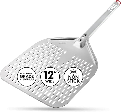 TKC Perforated Pizza Peel 12 Inch with Long Handle