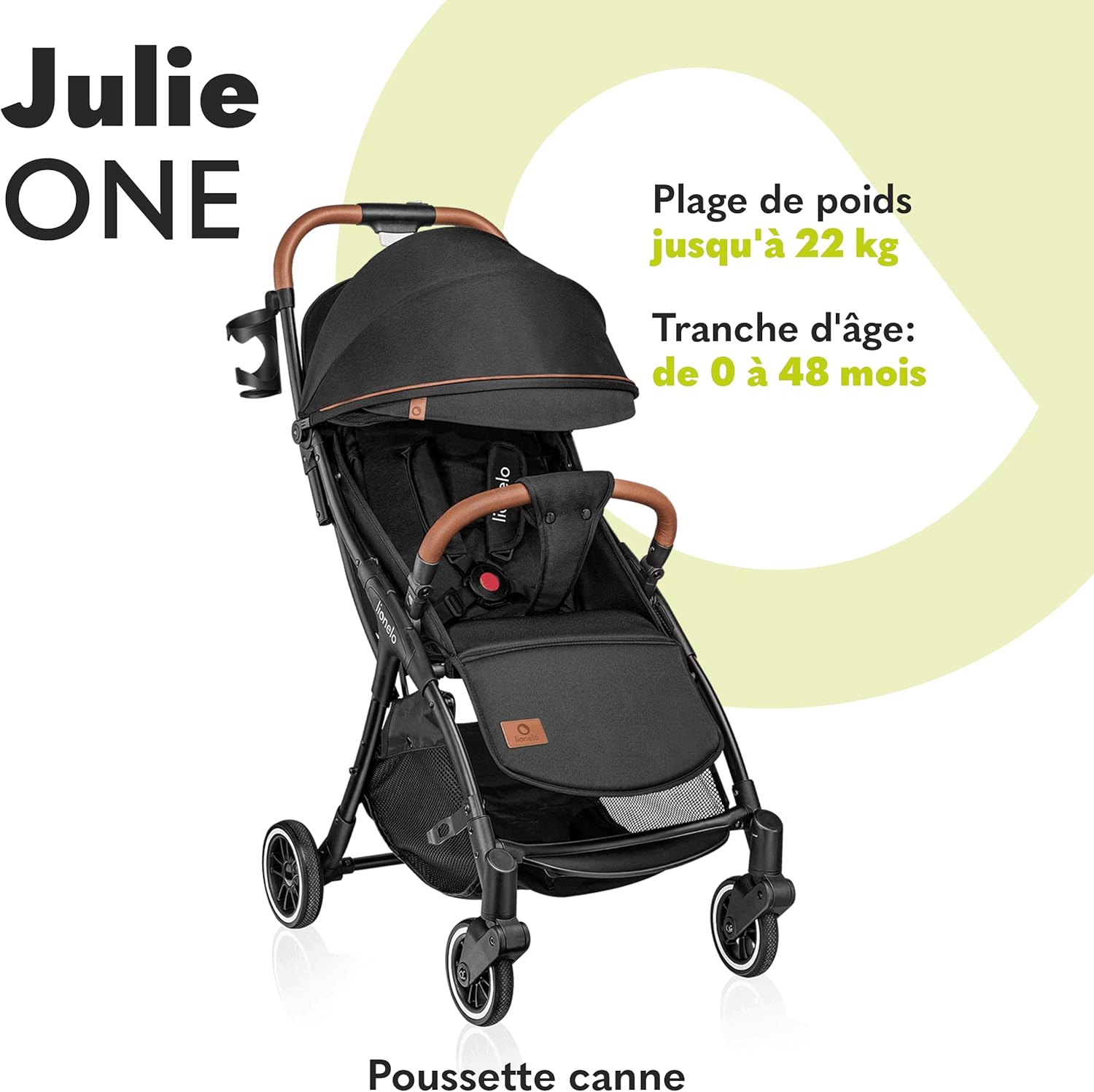 Lionelo Julie One Stroller with child, showing weight and age range