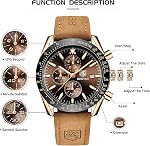 BY BENYAR Hommes Montres Analog Quartz Chronographe Imperméable Montres Robe pour Hommes Travail d'affaires Sport Casual Classic en acier inoxydable Montres de poignet pour hommes Elégants cadeaux pour les hommes