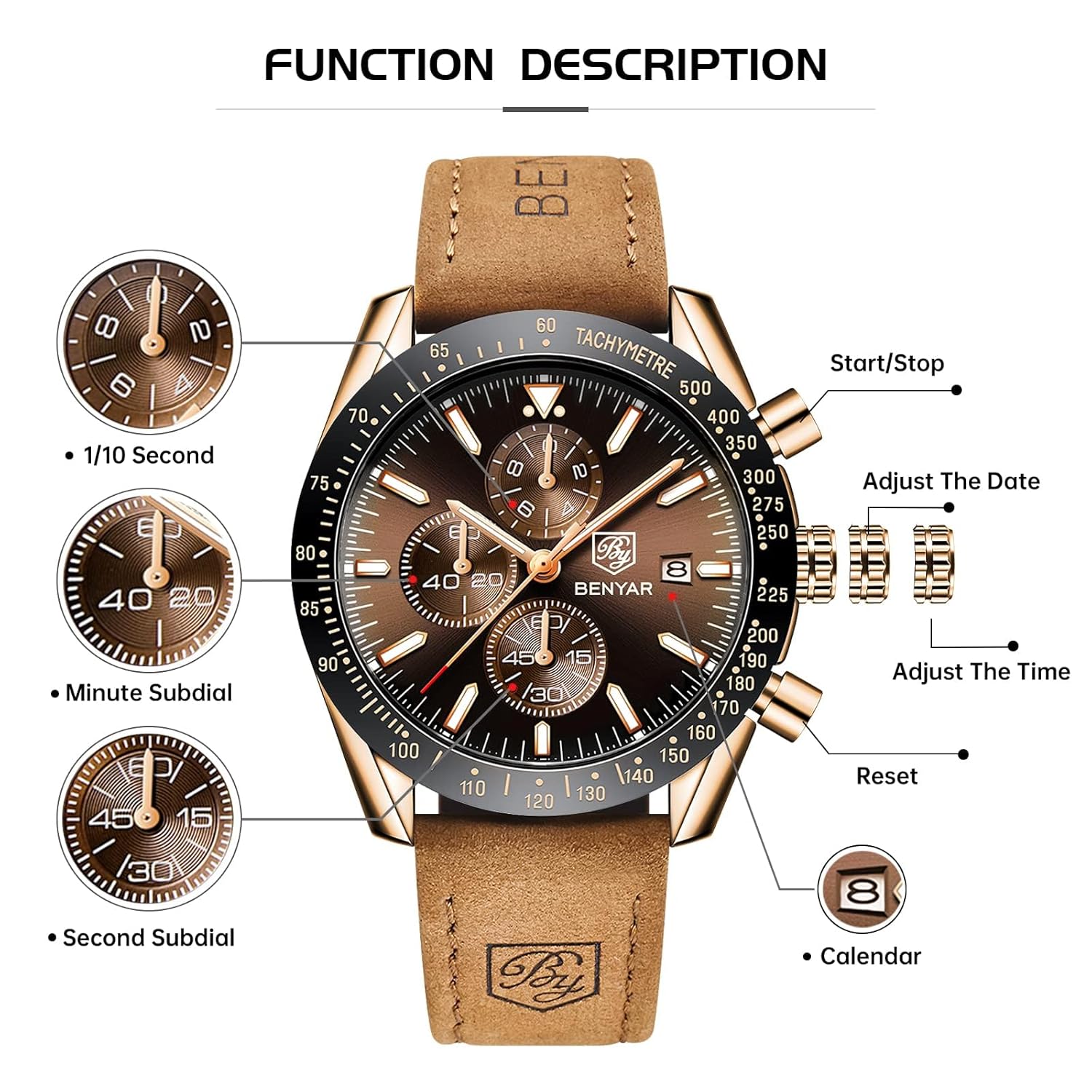 Relógios masculinos BY BENYAR cronógrafo, analógico, movimento de quartzo com design esportivo elegante, à prova d’água até 30 m, presente elegante para homens, Marrom em promoção! Veja a oferta e mais achadinhos de Relógios de pulso 7 Hoje é o melhor dia para comprar Relógios masculinos BY BENYAR cronógrafo, analógico, movimento de quartzo com design esportivo elegante, à prova d’água até 30 m, presente elegante para homens, Marrom com aquele preço maroto! Promoção! Aproveite a oferta! 7