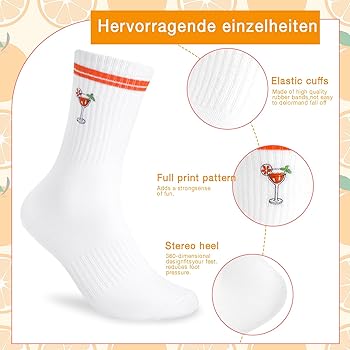 Aperol Bestickte Pilates Socken - Grip Socken Für Yoga & Barre