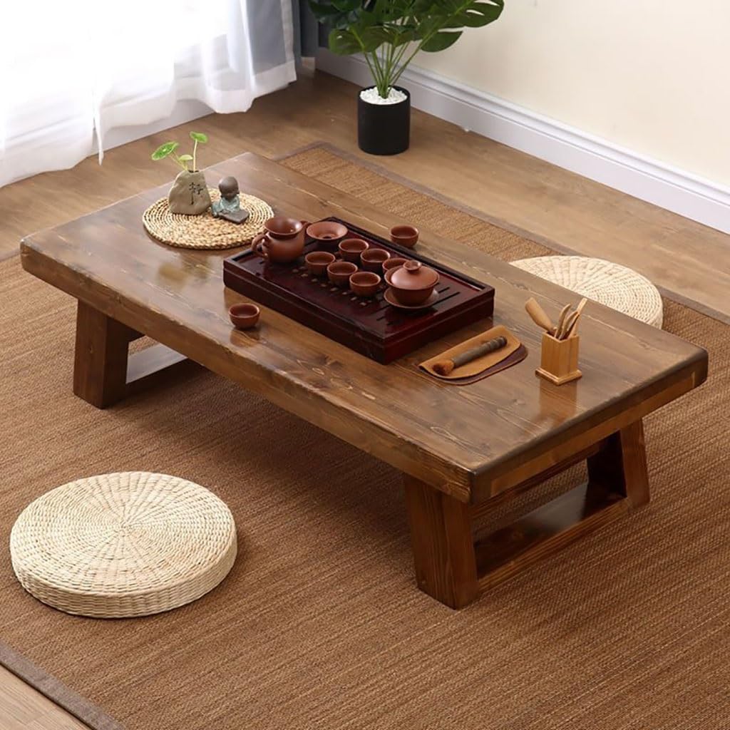 Table basse japonaise en bois massif pour aménager les petits salons