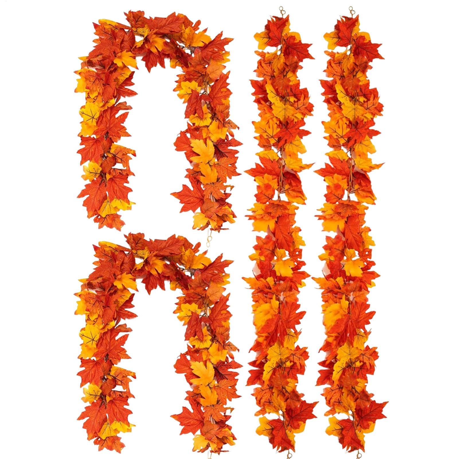 Guirlande automne artificielle lot de 4 pour decoration Halloween et fetes